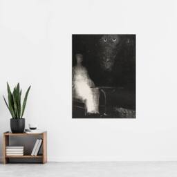 "Artery8 Gaze on the Chair Human Figure Outline Redon Wall Art Print Poster in Grey - Size: W12"" x H16""" - thumbnail 4