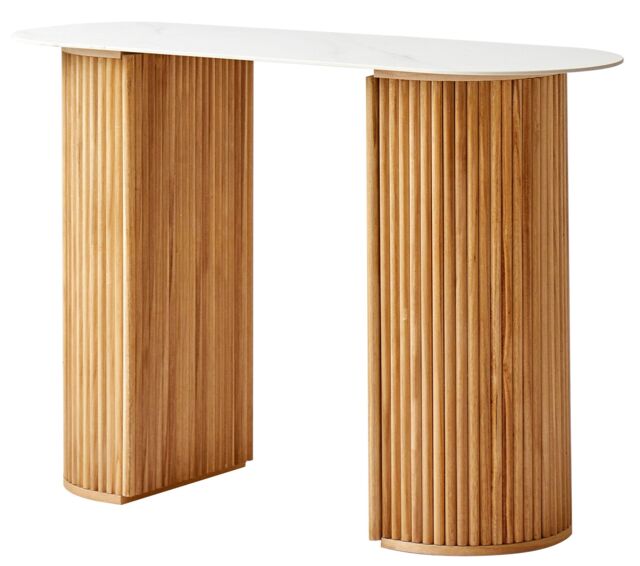 Nordlys Scandinavian Wooden Console Table with Storage in White - image 1