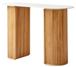 Nordlys Scandinavian Wooden Console Table with Storage in White - thumbnail 1
