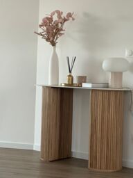 Nordlys Scandinavian Wooden Console Table with Storage in White - thumbnail 9