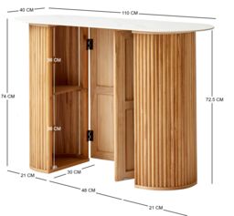 Nordlys Scandinavian Wooden Console Table with Storage in White - thumbnail 5