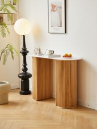 Nordlys Scandinavian Wooden Console Table with Storage in White - thumbnail 2