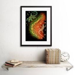 "Artery8 Painting Aboriginal Australian Lizard Style 12x16"" Framed Art Print - Size: W12"" x H16""" - thumbnail 2