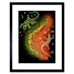 "Artery8 Painting Aboriginal Australian Lizard Style 12x16"" Framed Art Print - Size: W12"" x H16""" - thumbnail 1