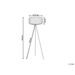 Wyld and Coco Floor Lamp - Woven Bamboo Shade 120 cm Black Metal Tripod Base - thumbnail 3