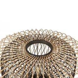 Wyld and Coco Floor Lamp - Woven Bamboo Shade 120 cm Black Metal Tripod Base - thumbnail 5