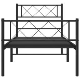 Berkfield Home Metal Bed Frame with Headboard & Footboard Black 100x190 cm - thumbnail 4