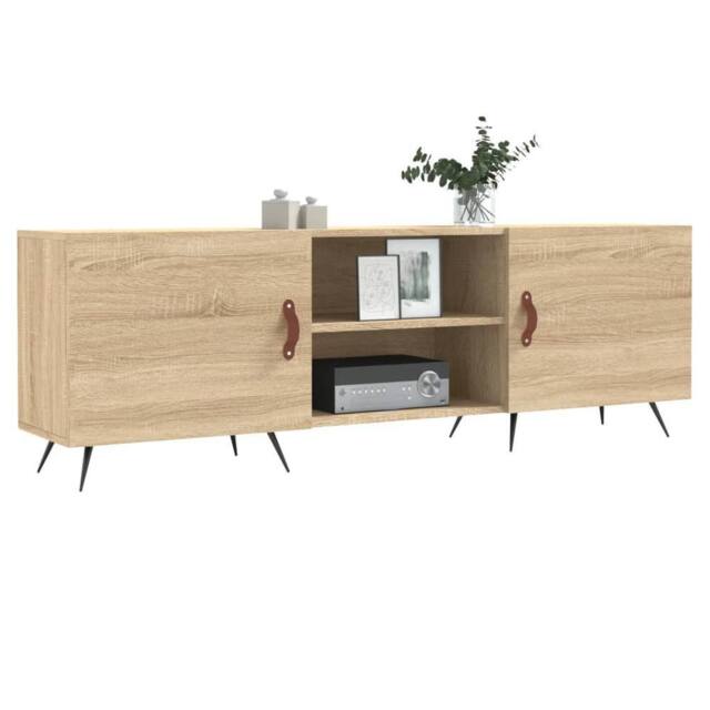 Berkfield Home TV Cabinet Sonoma Oak 150x30x50 cm Engineered Wood in Light Tan - Size: 150 x 30 x 50 cm - image 1