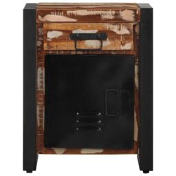 Berkfield Home Bedside Cabinet Multicolour 40x30x50 cm Solid Wood Reclaimed - Size: 40 x 30 x 50 cm - thumbnail 4