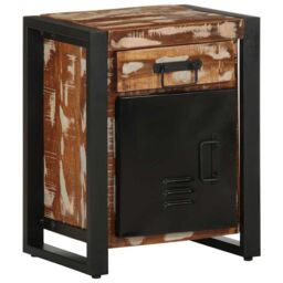 Berkfield Home Bedside Cabinet Multicolour 40x30x50 cm Solid Wood Reclaimed - Size: 40 x 30 x 50 cm