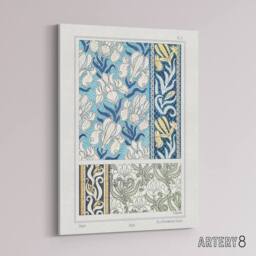 "Artery8 Iris Flower Canvas Wall Art Print Vintage Floral Verneuil in Blue - Size: W18"" x H24""" - thumbnail 2