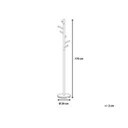 Wyld and Coco Coat Stand - Pine and White Hall Rack with Six Hooks - thumbnail 4