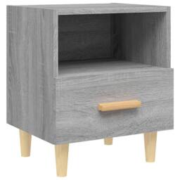 Berkfield Home Bedside Cabinet Grey Sonoma 40x35x47 cm - Size: 40 x 35 x 47 cm - thumbnail 1