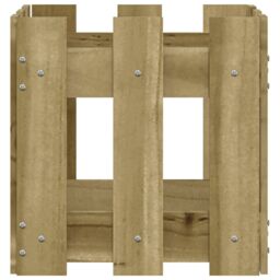 Berkfield Home Garden Planter with Fence Design 30x30x30 cm Impregnated Wood Pine in Brown - Size: 30 x 30 x 30 cm - thumbnail 5