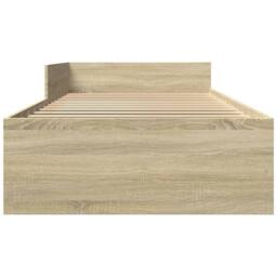 Berkfield Home Bed Frame without Mattress Sonoma Oak 90x200 cm Engineered Wood in Brown - thumbnail 5