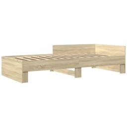 Berkfield Home Bed Frame without Mattress Sonoma Oak 90x200 cm Engineered Wood in Brown - thumbnail 3