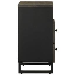 Berkfield Home Bedside Cabinet Black 50x33x62 cm Solid Wood Mango - Size: 50 x 33 x 62 cm - thumbnail 4