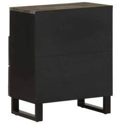 Berkfield Home Bedside Cabinet Black 50x33x62 cm Solid Wood Mango - Size: 50 x 33 x 62 cm - thumbnail 5