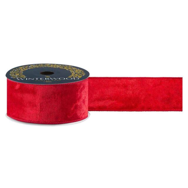 VFM e-Store Christmas Ribbon Garland 6cm x 10cm Red X 1 - Size: 6 cm x 10 cm - image 1