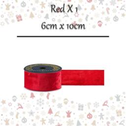 VFM e-Store Christmas Ribbon Garland 6cm x 10cm Red X 1 - Size: 6 cm x 10 cm - thumbnail 2