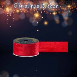 VFM e-Store Christmas Ribbon Garland 6cm x 10cm Red X 1 - Size: 6 cm x 10 cm - thumbnail 3