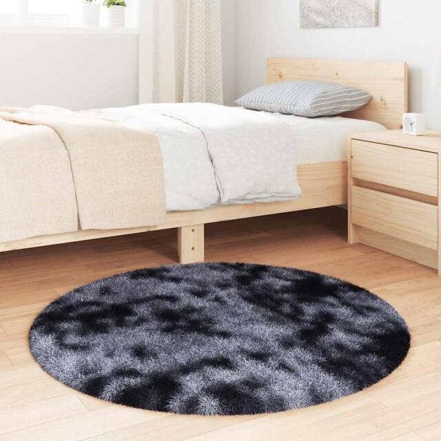 Berkfield Home Shaggy Rug High Pile NAVARRA Dark Grey 100x100 cm Polyester - Size: Medium - image 1