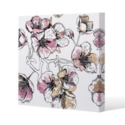 Benjamin Tate Design Flower Illustration (Canvas Print) / 77 x 77 x 4cm in Natural - Size: 77 x 77 x 4 cm - thumbnail 1