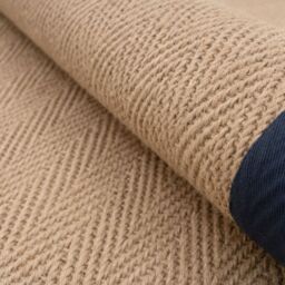 Kukoon Natural Golden Beige Jute Micro Woven Herringbone Pattern Cotton Border Area Rug in Navy - Size: 70 cm x 240 cm - thumbnail 4