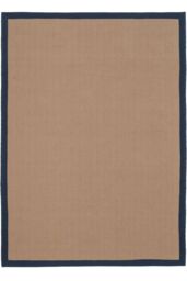 Kukoon Natural Golden Beige Jute Micro Woven Herringbone Pattern Cotton Border Area Rug in Navy - Size: 70 cm x 240 cm - thumbnail 2
