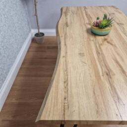 KOSY KOALA Wooden Dining Table With Metal Hairpin Legs for Dining Room, Work, or Study (Length 140cm) in Brown - thumbnail 5