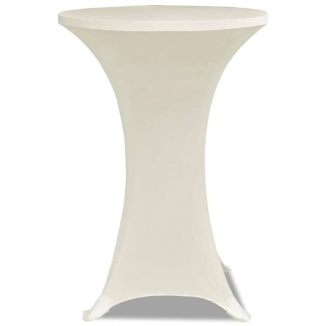 Berkfield Home Standing Table Cover √ò80cm Cream Stretch 2 pcs - image 1