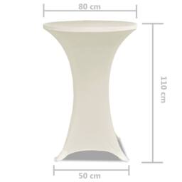 Berkfield Home Standing Table Cover √ò80cm Cream Stretch 2 pcs - thumbnail 5