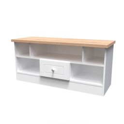 Ready Assembled 2 U Norton 1 Drawer TV & Media Unit (Ready Assembled) in White - Size: Large - thumbnail 3