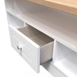 Ready Assembled 2 U Norton 1 Drawer TV & Media Unit (Ready Assembled) in White - Size: Large - thumbnail 5