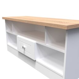 Ready Assembled 2 U Norton 1 Drawer TV & Media Unit (Ready Assembled) in White - Size: Large - thumbnail 4