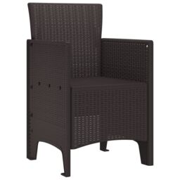 Berkfield Home Garden Chairs 2 pcs Brown Poly Rattan - thumbnail 4
