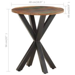 Berkfield Home Side Table 48x48x56 cm Solid Reclaimed Wood in Brown - Size: 48 x 48 x 56 cm - thumbnail 6