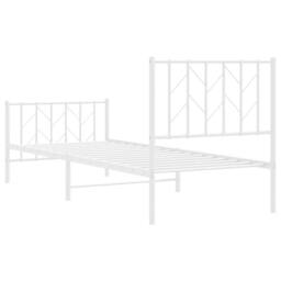 Berkfield Home Metal Bed Frame without Mattress with Footboard¬†White 80x200cm in White - Size: 80x200 cm - thumbnail 6