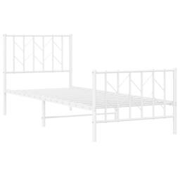 Berkfield Home Metal Bed Frame without Mattress with Footboard¬†White 80x200cm in White - Size: 80x200 cm - thumbnail 4