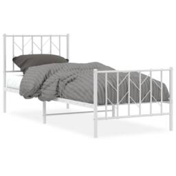 Berkfield Home Metal Bed Frame without Mattress with Footboard¬†White 80x200cm in White - Size: 80x200 cm - thumbnail 3