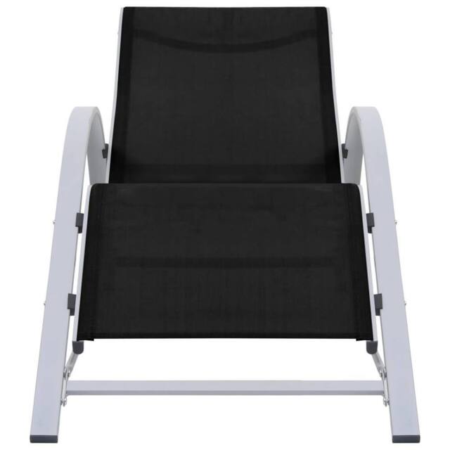 Berkfield Home Sun Loungers 2 pcs with Table Aluminium Black - image 1