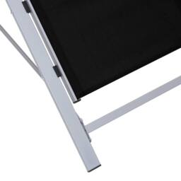 Berkfield Home Sun Loungers 2 pcs with Table Aluminium Black - thumbnail 7