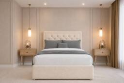 "Nexus Mattresses Ltd Tuscany Teddy Divan Bed Base 4 Drawers - 54"" Headboard in Cream - Size: Super King" - thumbnail 5