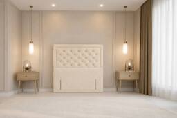 "Nexus Mattresses Ltd Tuscany Teddy Divan Bed Base 4 Drawers - 54"" Headboard in Cream - Size: Super King" - thumbnail 9