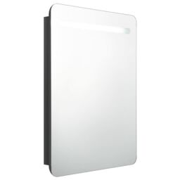 Berkfield Home LED Bathroom Mirror Cabinet Shining Black 60x11x80 cm - Size: 60 x 11 x 80 cm - thumbnail 2