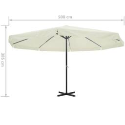 Berkfield Home Parasol White Aluminium 500 cm - thumbnail 5