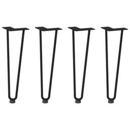 Berkfield Home Hairpin Table Legs 4 pcs Black 42 cm Solid Steel - thumbnail 3