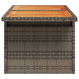 Berkfield Home Garden Table Grey 100x55x73 cm Poly Rattan & Acacia Wood - Size: 100 x 55 x 73 cm - thumbnail 6