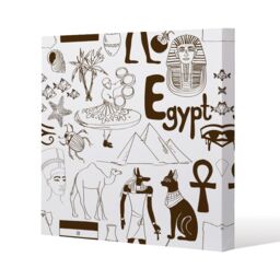 Benjamin Tate Design Hand drawn sketch Egypt (Canvas Print) / 90 x 90 x 4cm in Natural - Size: 90 x 90 x 4 cm - thumbnail 1