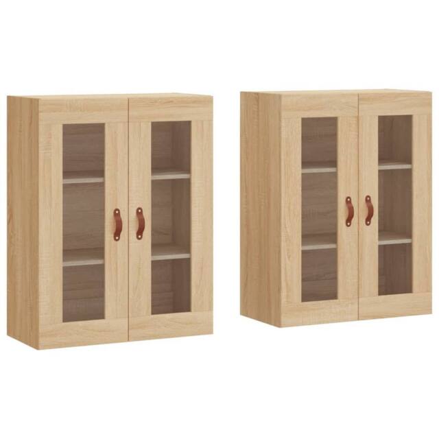 Berkfield Home Wall Mounted Cabinets 2 pcs Sonoma Oak Engineered Wood in Light Oak - image 1
